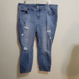 Torrid Jegging Crop Distressed Jeans Sz 22